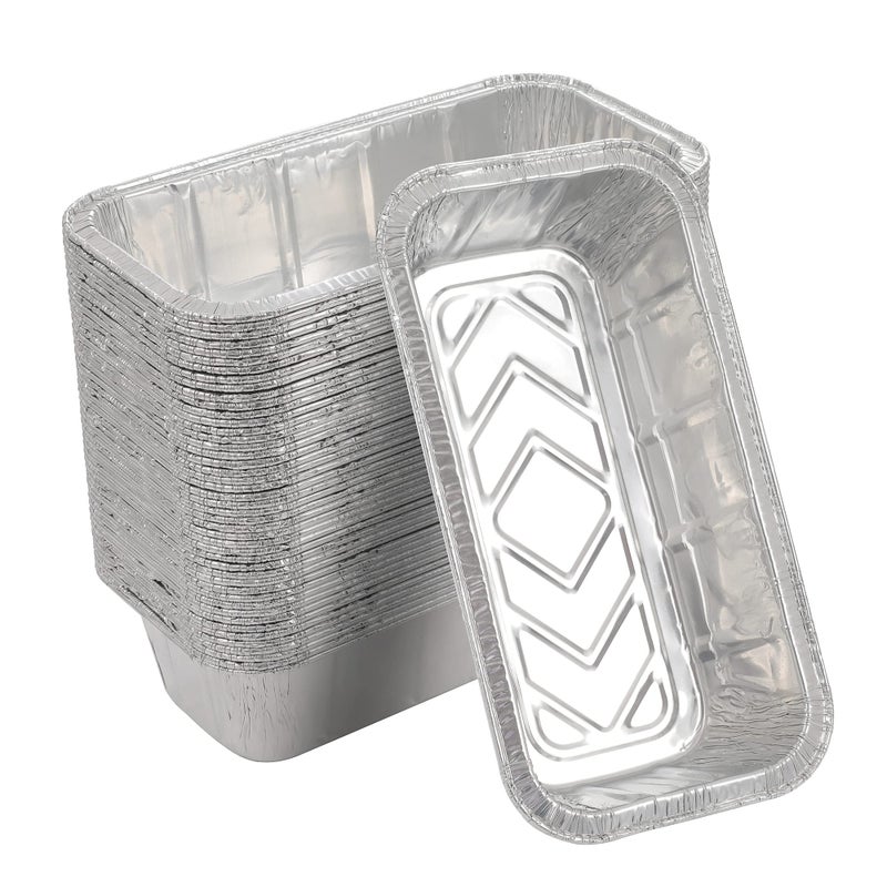 Waytiffer Loaf Pans [50 Pack] 2Lb Heavy Duty Disposable Aluminum Foil Premium Bread Tins Standard Size - 8.5" X 4.5" X 2.5" Perfect for Homemade Cakes & Breads - Image 1
